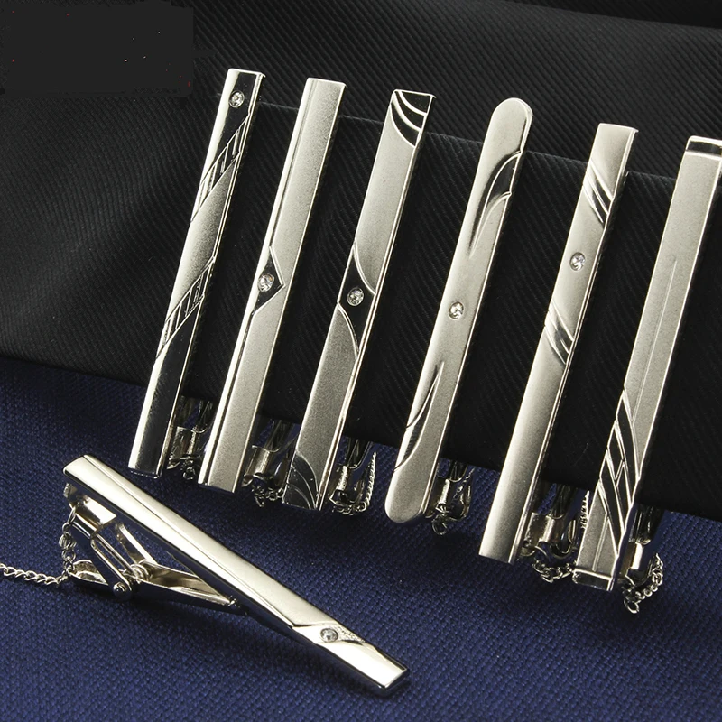 Wedding Men\'s Metal Tie Clip Bright Chrome Stainless Steel Jewelry Necktie Clips Pin Clasp Clamp Wedding Charm Creative Gifts