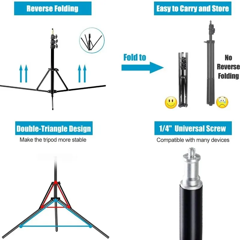 NAGNAHZ-trípode de aleación de aluminio para iluminación fotográfica, soporte de Luz Portátil plegable, montaje de Flash para cámara de fotografía, 78 pulgadas