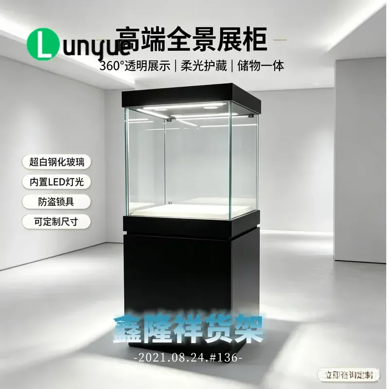 Industrial Glass Display Cabinet Antique Showcase for Porcelain Cultural Relics Independent Storage Unit Company Sample