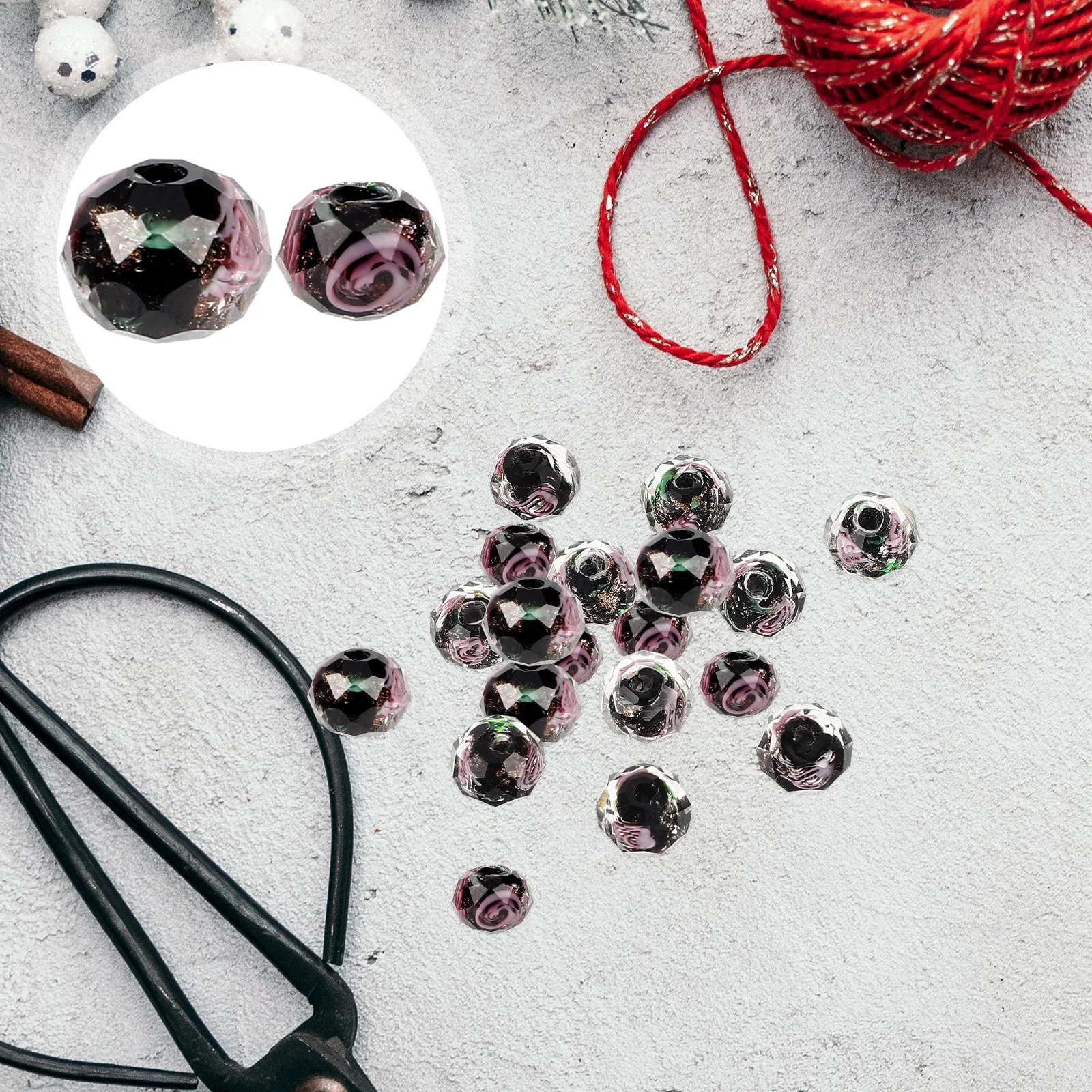 40 قطعة إكسسوارات قلادة ثقب كبير خرز فضفاض DIY صنع المجوهرات خرز حجر الأزور للأساور والقلادة والحرف اليدوية #5