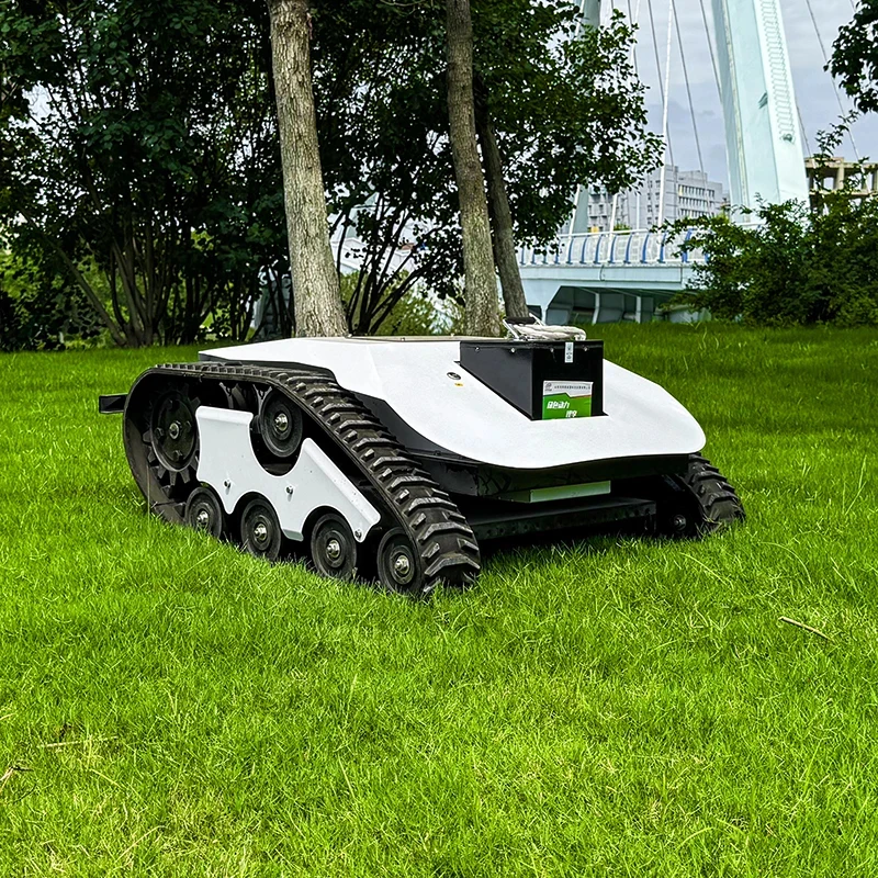

High Efficiency Electric Professional Remote Control Lithium Battery Crawler Lawn Mower For Grass Cutting