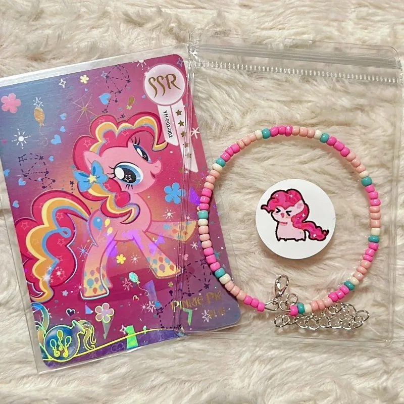 Kawaii Hasbro My Little Pony Twilight Sparkle Bracelet Pinkie Pie Girl Cute Anime Rice Bead Jewelry Hand Decoration FestivalGift