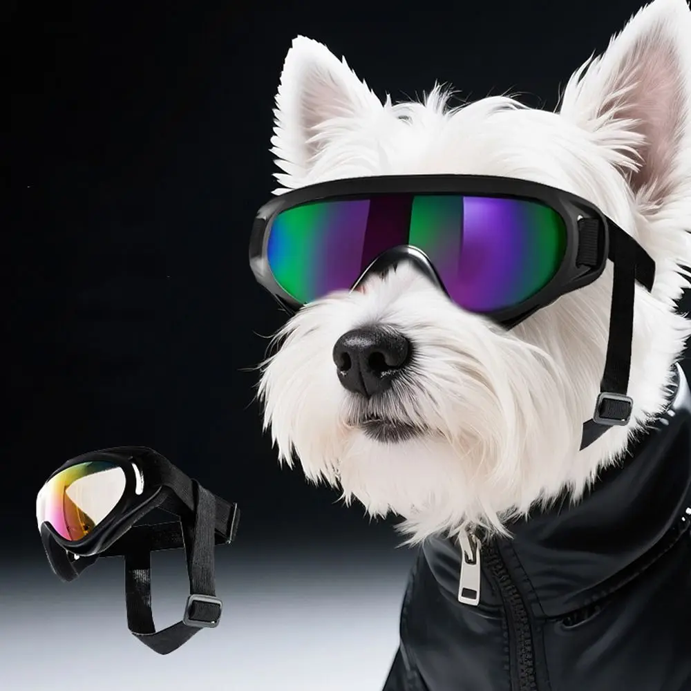 

Summer Style Dog Goggles Adjustable Strap UV Protection Protective Eyewear Comfortable Fit Breathable Pet Sunglasses