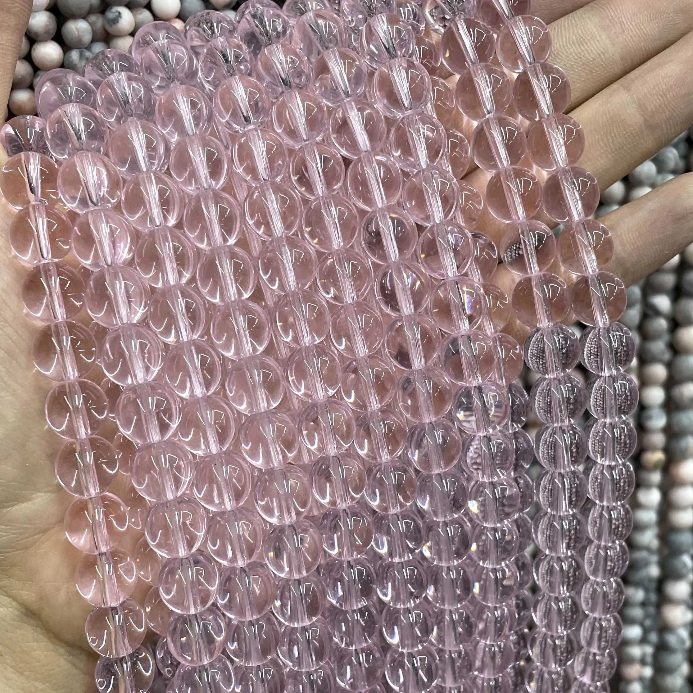Naturstein bunte Granat rot Bernstein gelb olivgrün Glas Kristall runde lose Perlen für Schmuck machen DIY Armband – Detail 16