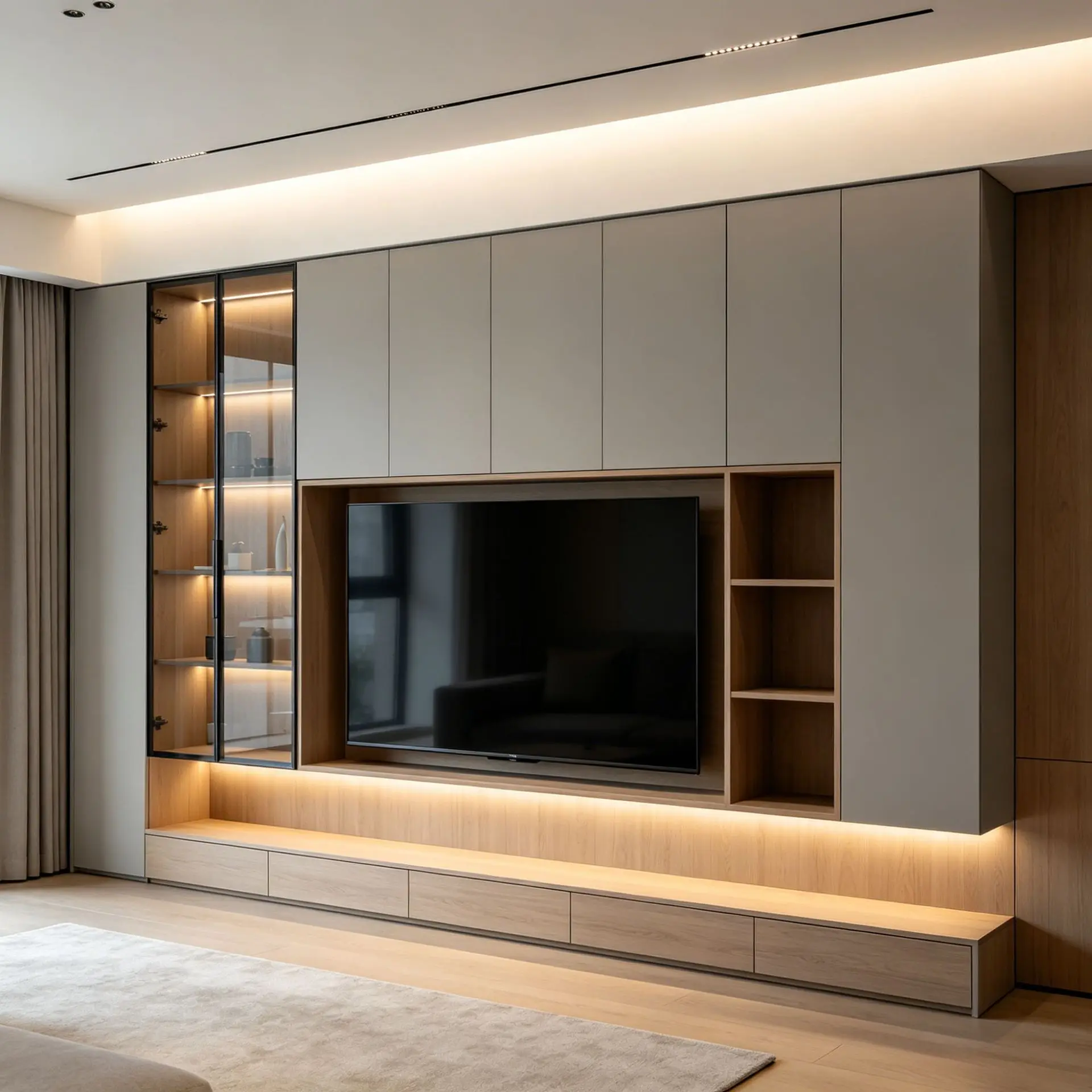 Source Factory, All-aluminum TV Cabinet Living Room Customization, Aluminum Alloy Storage Display Cabinet  Formaldehyde Cust