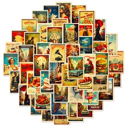 50pcs Retro Movie Poster Graffiti European and American Style Suitcase Body Guitar Decoration Waterproof Sticker