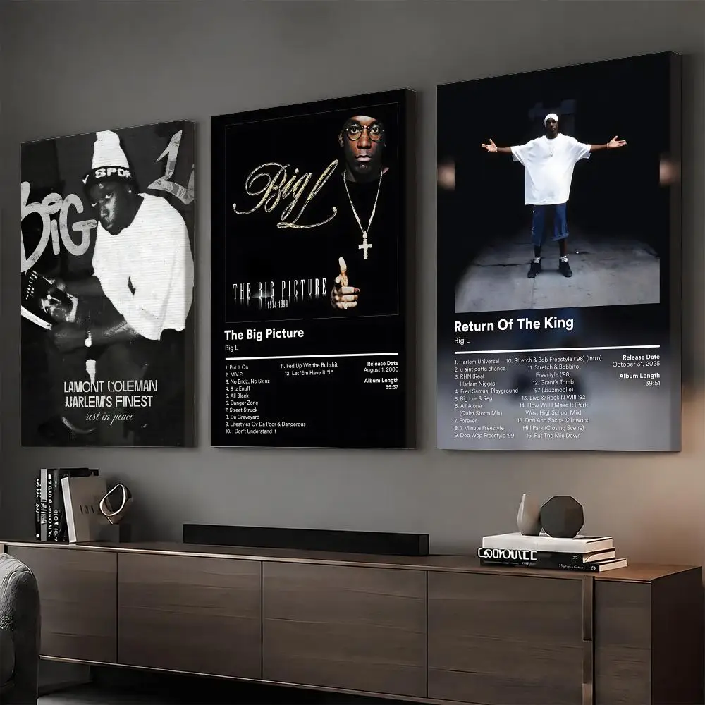 B-Big L Rapper Album Painting Calligraphy HD Modern Style Inner Frame Canvas Poster Bedroom Room Hallway Wall Art Decor