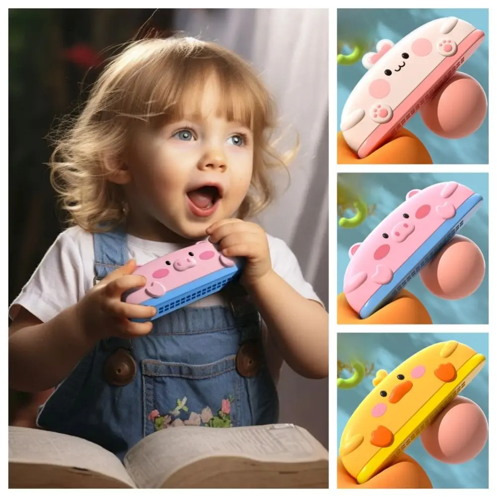 Musical Kids 16 Hole Harmonica Early Educational Learning Music Double Row Harmonica Mouth Organ Beginner Animal Instrument Toy