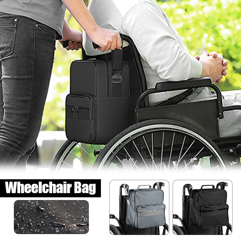 

Out Large Capacity Wheelchair Storage Bag for Walker Rollator Transport Chair Portable Trolley Hanging Travel Sundries Organizer