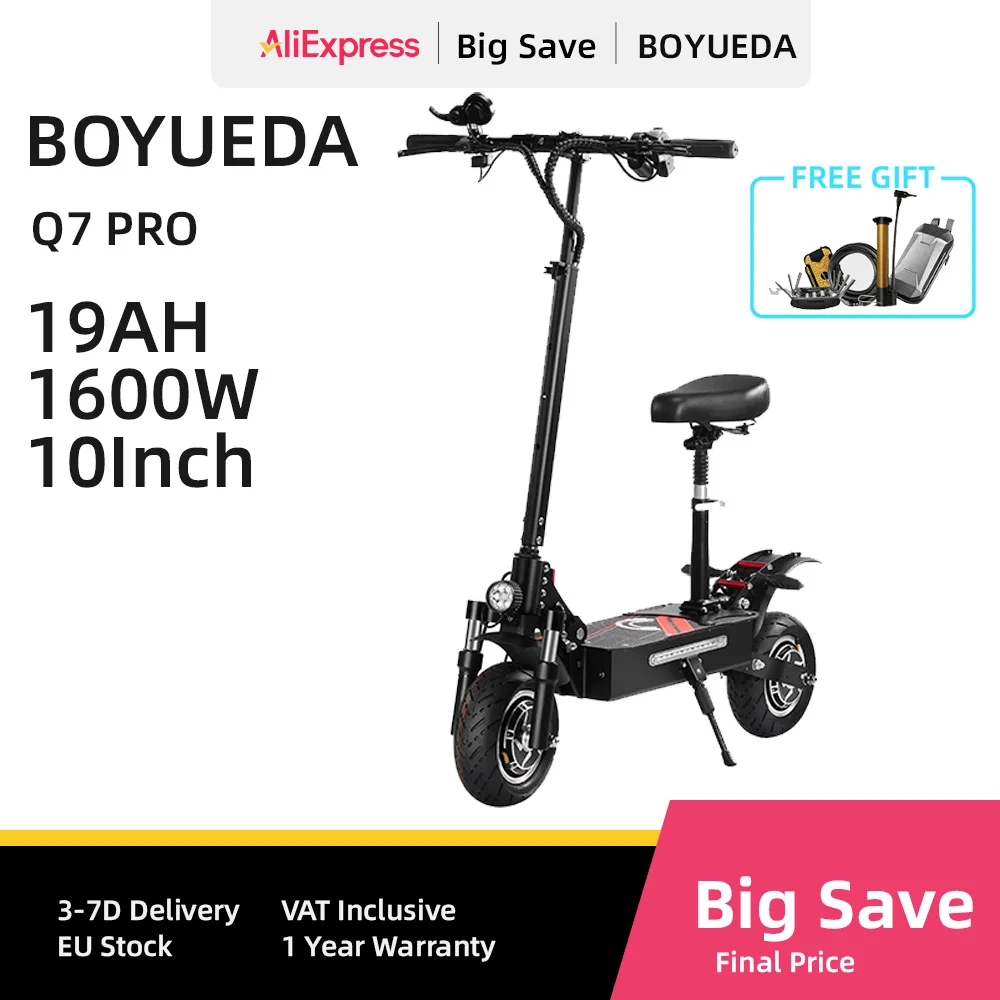 BOYUEDA Q7Pro Escooter 3200W doppio motore 52 v19ah batteria Dual Drive 10 pollici adulto E-Scooter