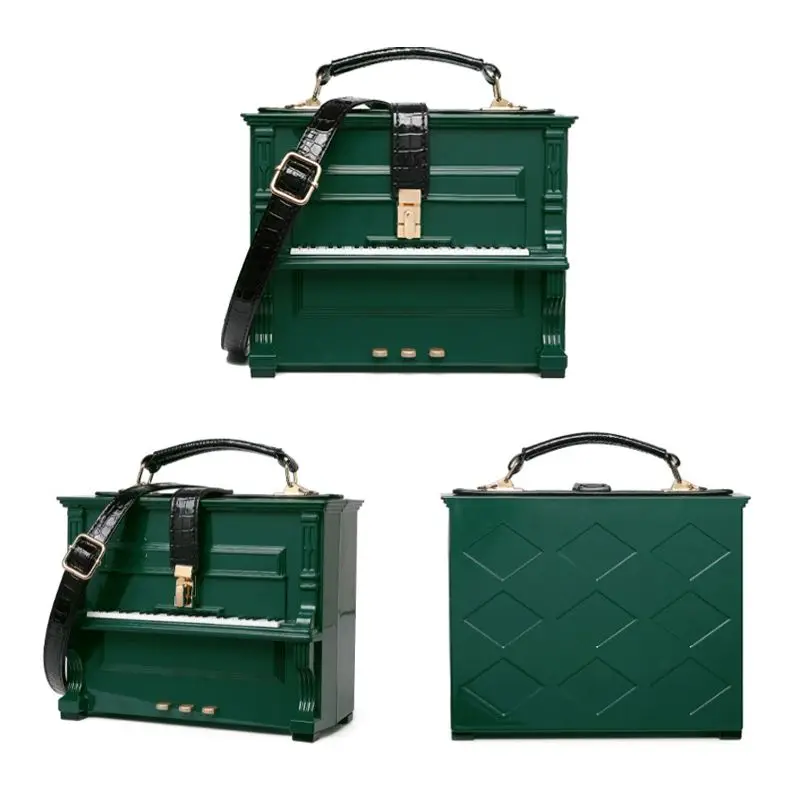 2026 New Piano Bag, Retro Musical Instrument High-end Sense Funny Handbag, Couple Box Bag,Small Square Bag, Retro Niche Handbag.