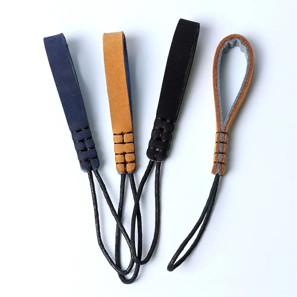 Creative Wear-resistant Leather Lanyard Rope Pendant Handmade Cowhide Car Keychain Key Loop Vintage Leather Key Ring Key Loop