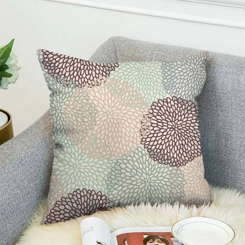 

Dahlia Flower Pattern Pillow Case Luxury Double-sided For Car Pillows 45x45 Cushions Cover Home And Decoration Sofa Pillowcase 5