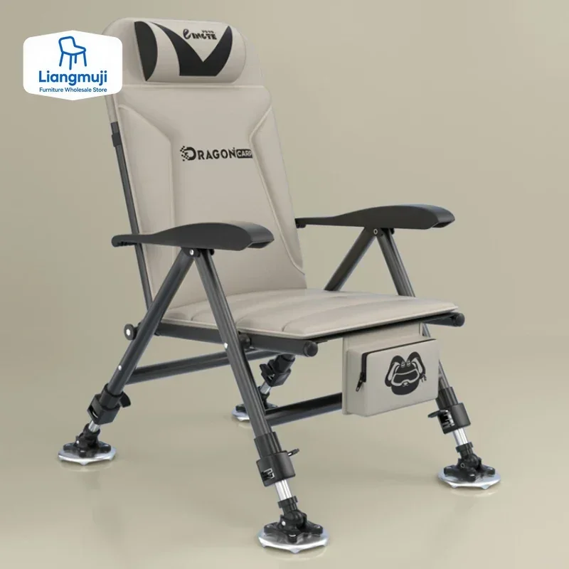 كرسي صيد محمول قابل للطي للسفر متعدد الوظائف طاولة مستلق ومقعد صيد 2024 نموذج جديد معدات الشاطئ