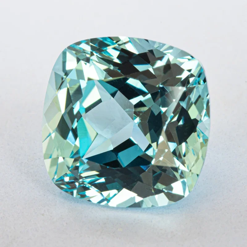 Lab Grown Sapphire Aquamarine Square Cushion Shape Gemstone For Charms Diy Jewelry Making Materials Selectable AGL Certificate