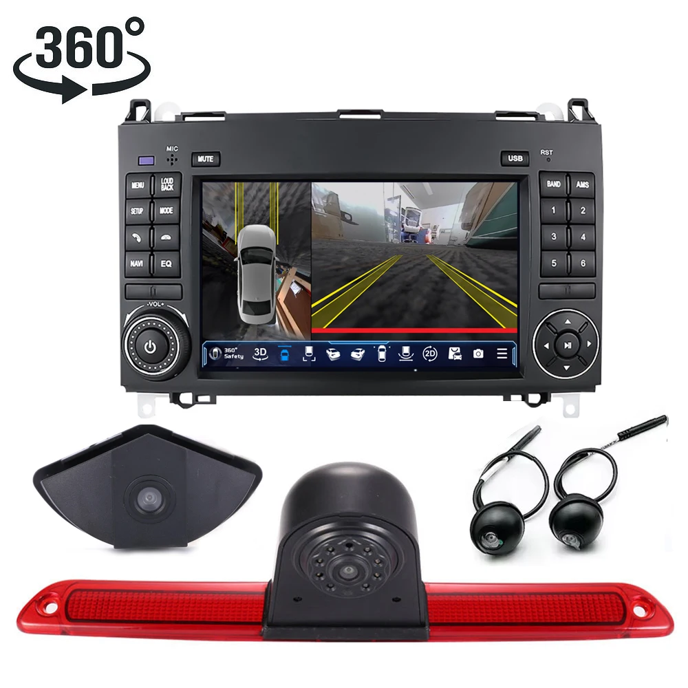 Android Navigation+360° Panoramic Front / Rear / Left / Right side Camera for Mercedes-Benz Sprinter 3,5-T Kasten 906	B906 316NG