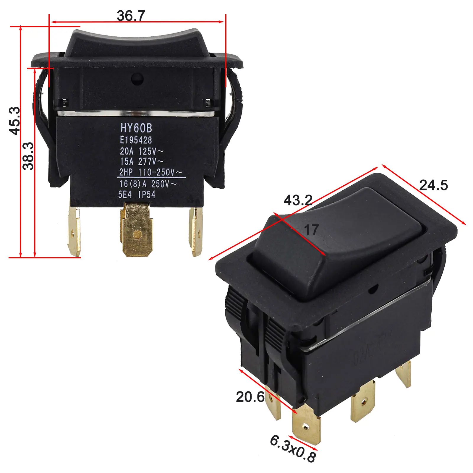 Rocker Switch Model HY60B Features IP54 Protection Level Perfect for Challenging Environments and Applications