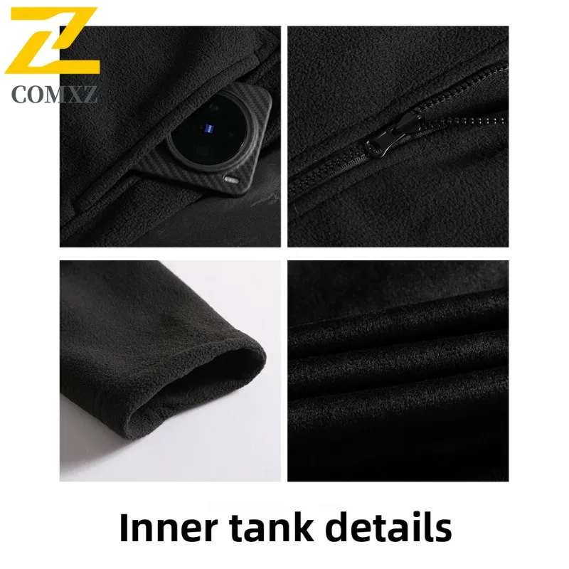 سترة سفر للرجال من COMXZ سميكة للمغامرة الخارجية مقاومة للرياح سترة دافئة بلون سادة ملابس خريف وشتاء خفيفة الوزن #6