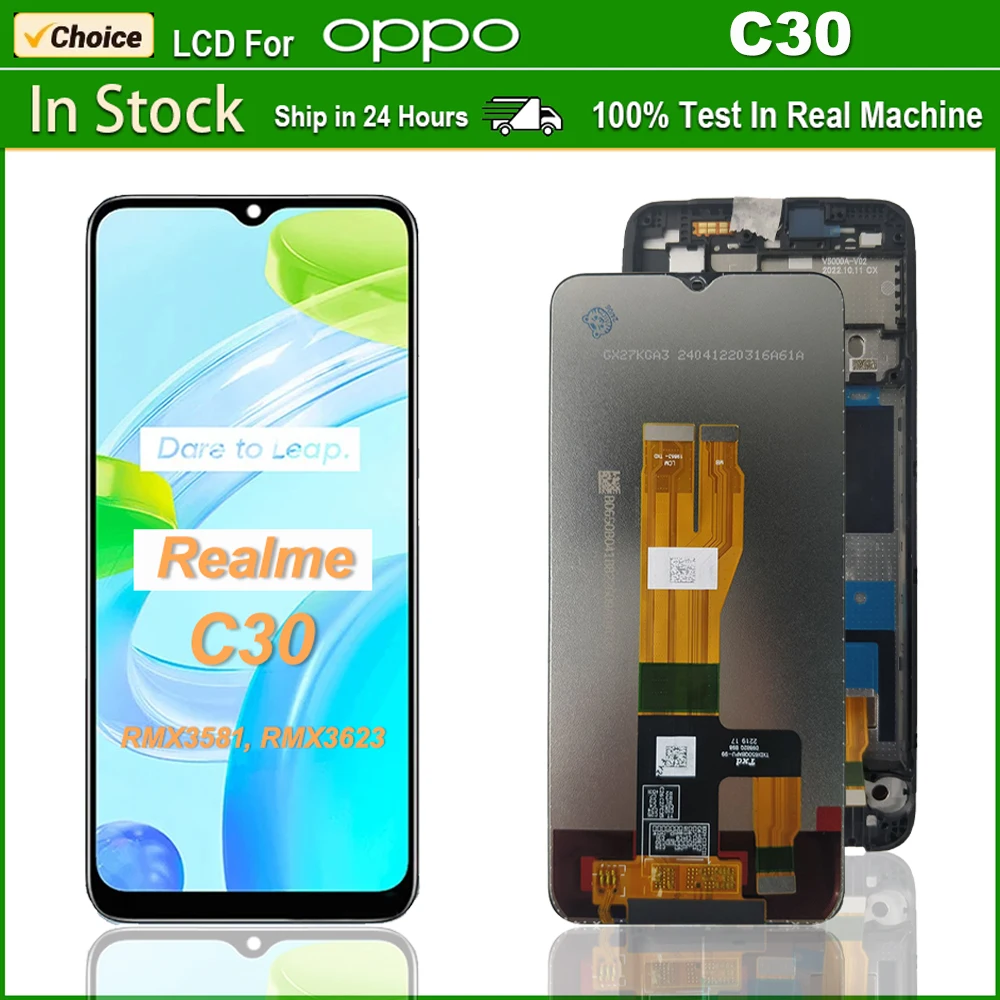 Pantalla LCD de 6,5 pulgadas para OPPO Realme C30, conjunto de digitalizador de pantalla táctil para Realme C30 RMX3581, piezas reemplazables