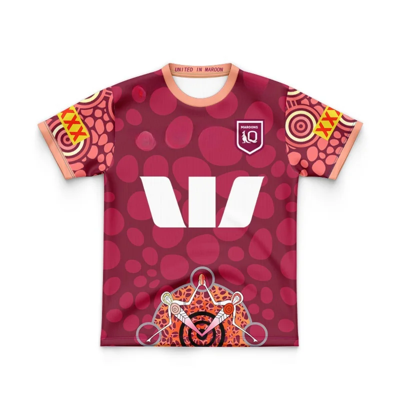 QLD Maroons Away Rugby Jersey para crianças, nome personalizado e número