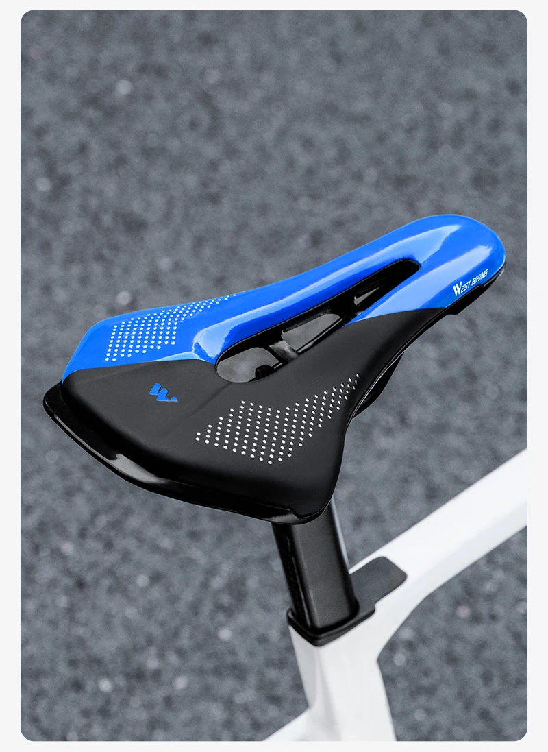WEST BIKING Ultraleichter Fahrradsattel Atmungsaktiver Wasserdichter PU-Rennsattel mit Hohl-Aerodynamischem Design für MTB-Fahrräder – Detail 16