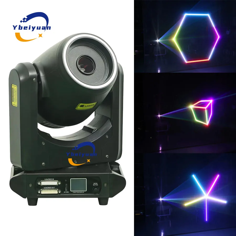 Nuova vendita calda 10W 12W Testa mobile Lazer Modello di scansione della luce Animazione Proiettore Lazer con apertura per DJ Disco Stage Bar