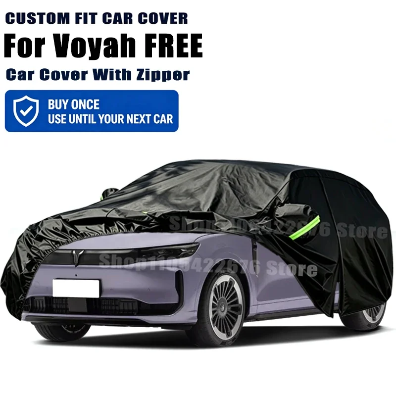 For Voyah FREE Outdoor Full Car Cover With Zipper Snow Cover Sunshade Waterproof Dustproof Exterior Protection