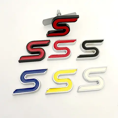 포드 포커스, 피에스타, 이스케이프, 에코스포츠, 쿠가, 몬데오 액세서리용 3D 메탈 S 로고 프론트 그릴 엠블럼 배지 자동차 리어 트렁크 스티커