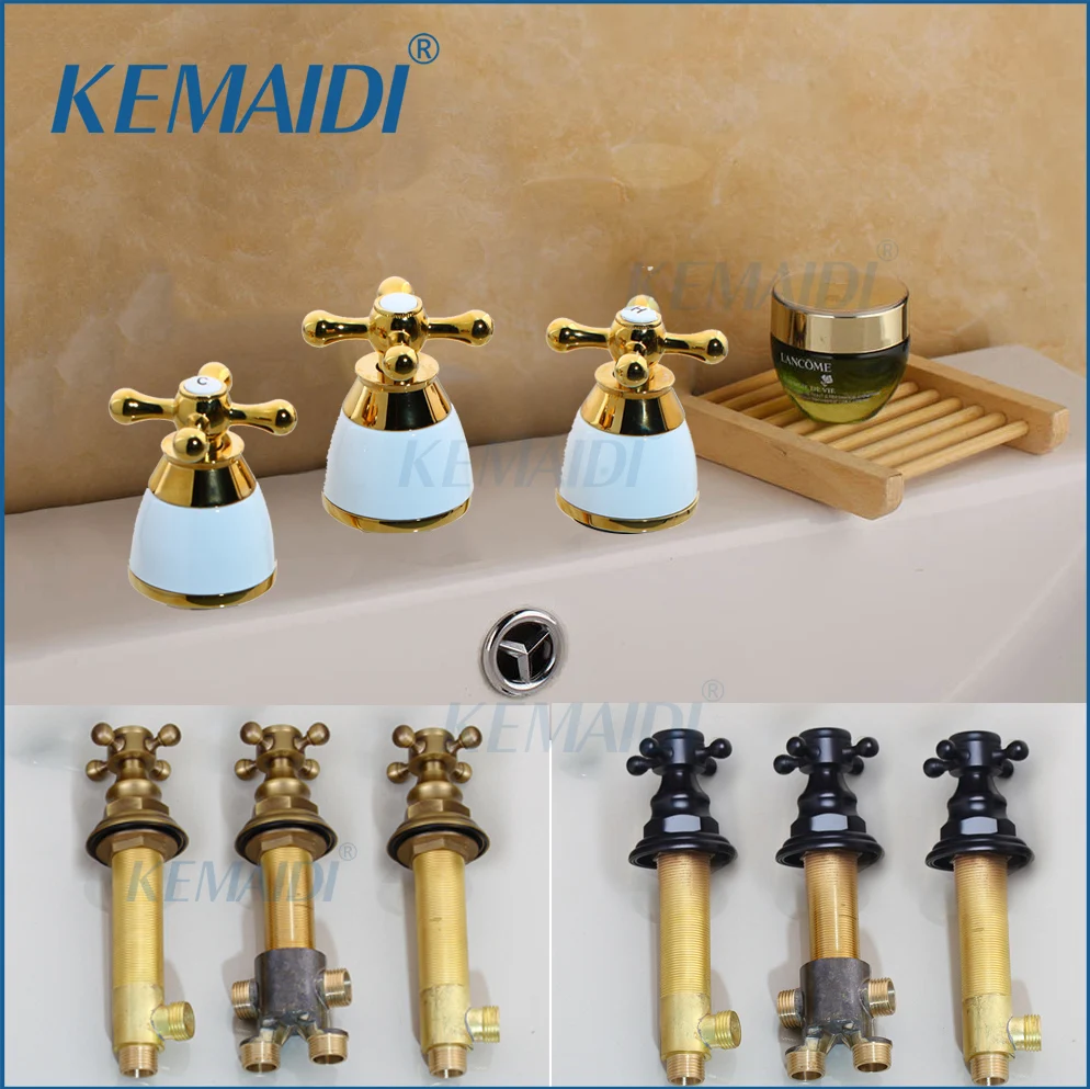 KEMAIDI Bidet Faucet Hot And Cold Water Control Valve 3 Sets For Bathroom Mixer Valve Long Size Tap Handle Bathroom Accessaries