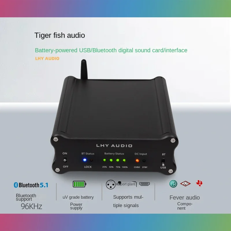 

LHY Audio Battery-powered HiEnd Digital Interface Sound Card Bluetooth USB 5.1 Optical Fiber SPDIF AES I2S PCM