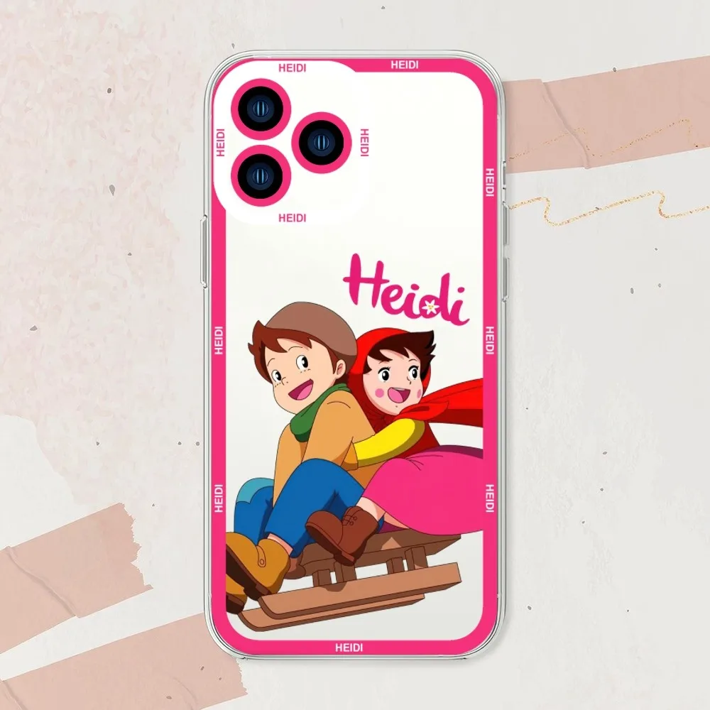 Cartoon Heidi Cute Phone Case For iphone 11 12 13 14 15 Mini Plus Pro Max Transparent Shell