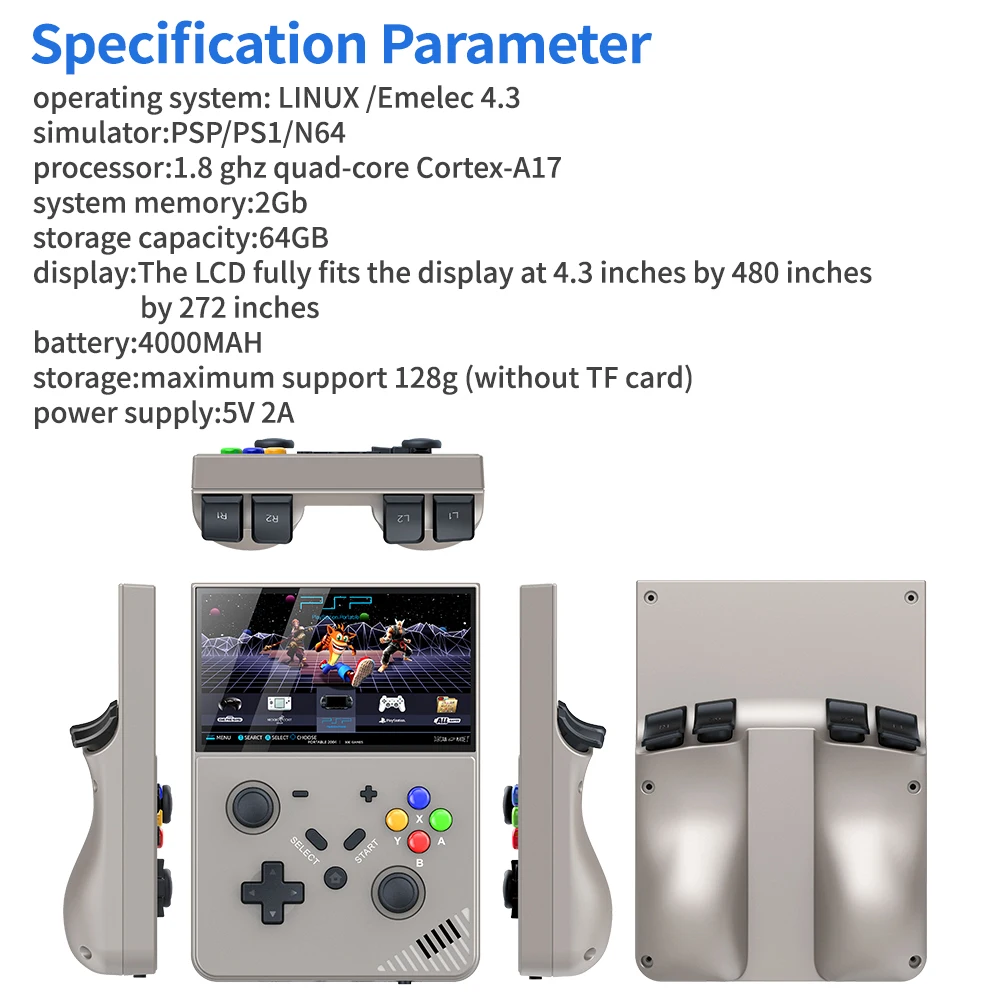 Imagem -06 - Jogador Portátil Retro Portátil do Jogo R43 Pro Ps1 Psp N64 Mame Jogar a Qualquer Hora em Qualquer Lugar Jogos 70000 Mais Jogos 4.3 Screen 256g