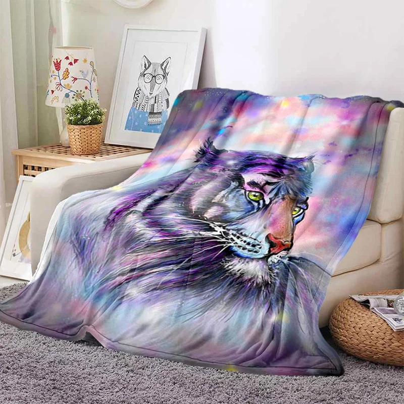 3D Tiger blanket Super Soft For Spring Autumn Modern Line Art Sherpa Blanket Bedspread Throw Travel Dropship
