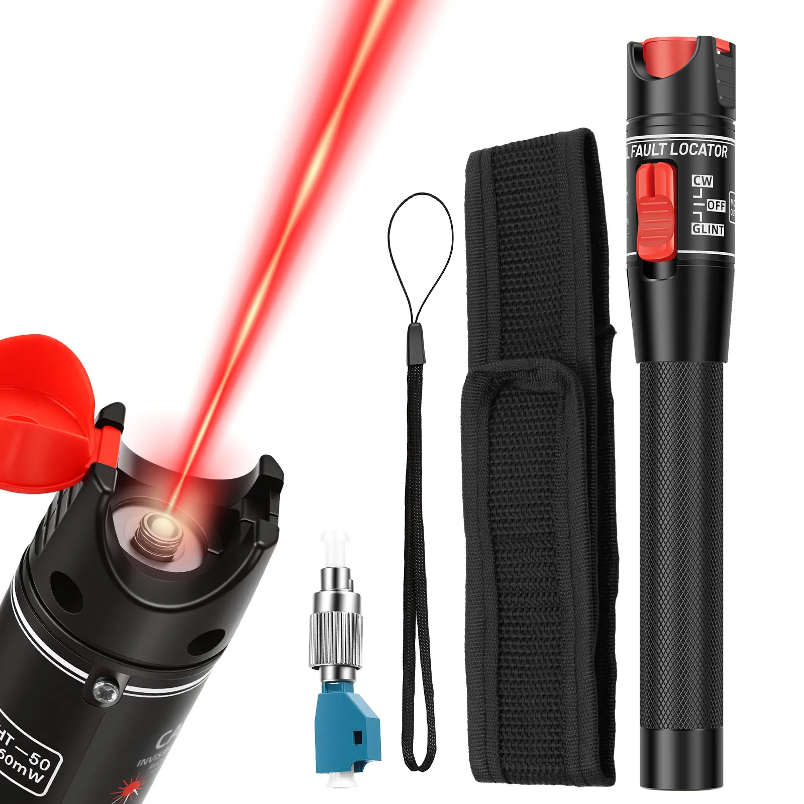 

Visual Fault Locator 30/50 km Range Fiber Optic Tester Fiber Optic Cable Tester Tool for ST SC FC Connector Optical Fiber Tester