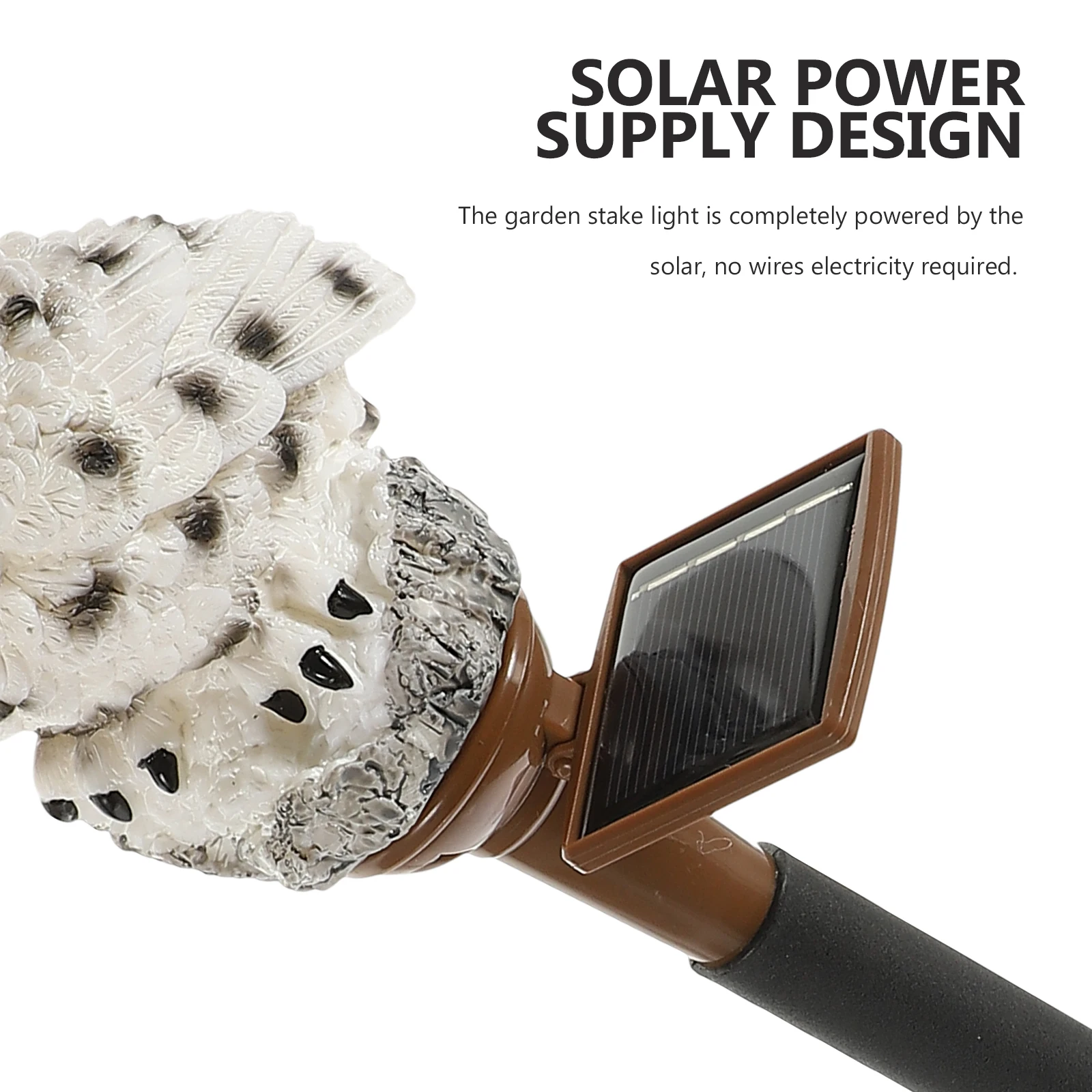 

1pc Solar Garden Owl Design White Landscape Light Resin LED Owl Decorative Light Outdoor Decorative Landscape Path Yard Gifts