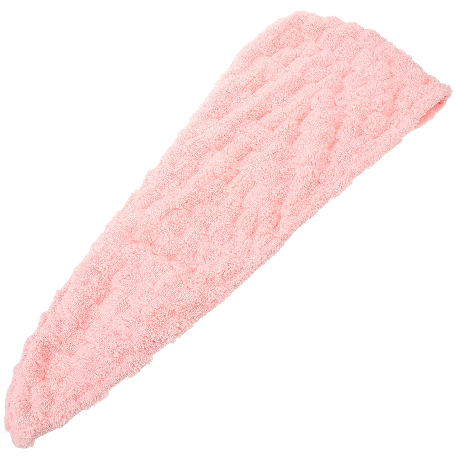 

Dry Hair Cap Coral Fleece Absorbent Quick Drying Bath Turban Women Hair Towel Wrap Hooded Head Pink Large Size