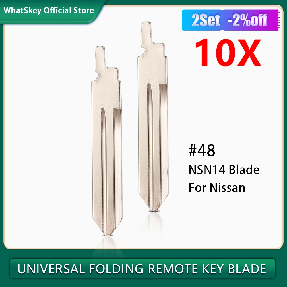 10Pcs/Lot Original Replacement Metal Blank Uncut Flip Remote Car Key NSN14 Blade #48 For Nissan Original 2014 Remote Blade