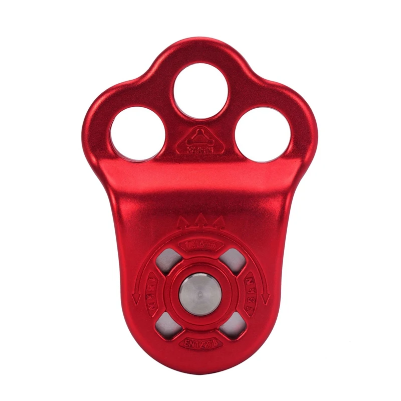 Rock Climbing Pulley 3 Holes Aluminum Alloy Climbing Bearing For Mountaineering Rappelling Aerial Work Exercises, Easy Install A