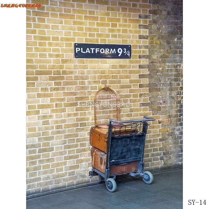 SHENGYONGBAO 디지털 천국 벽돌 벽 사진 배경 플랫폼, 9 3/4 철도역 사진 스튜디오 배경 SS-9115