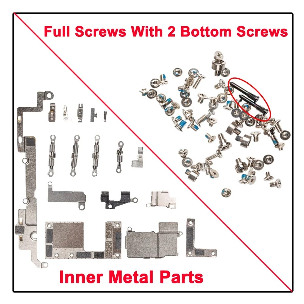 1Set Volledige Schroeven + Binnenste Metalen Beugelhouder Voor Iphone 5S 5c Se 6 6S 7 8 Plus 11 14 Pro Max Plus Kleine Ijzeren Onderdelen