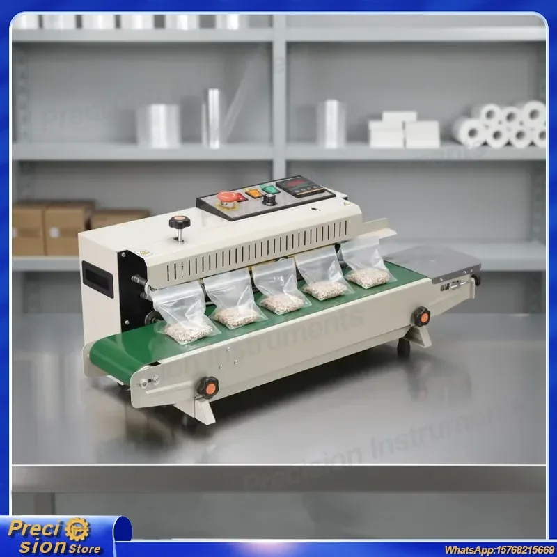 High-Precision Automatic Continuous Sealing Machine for Plastic and Paper Bags Electric Industrial Sealer ISO CE Certified