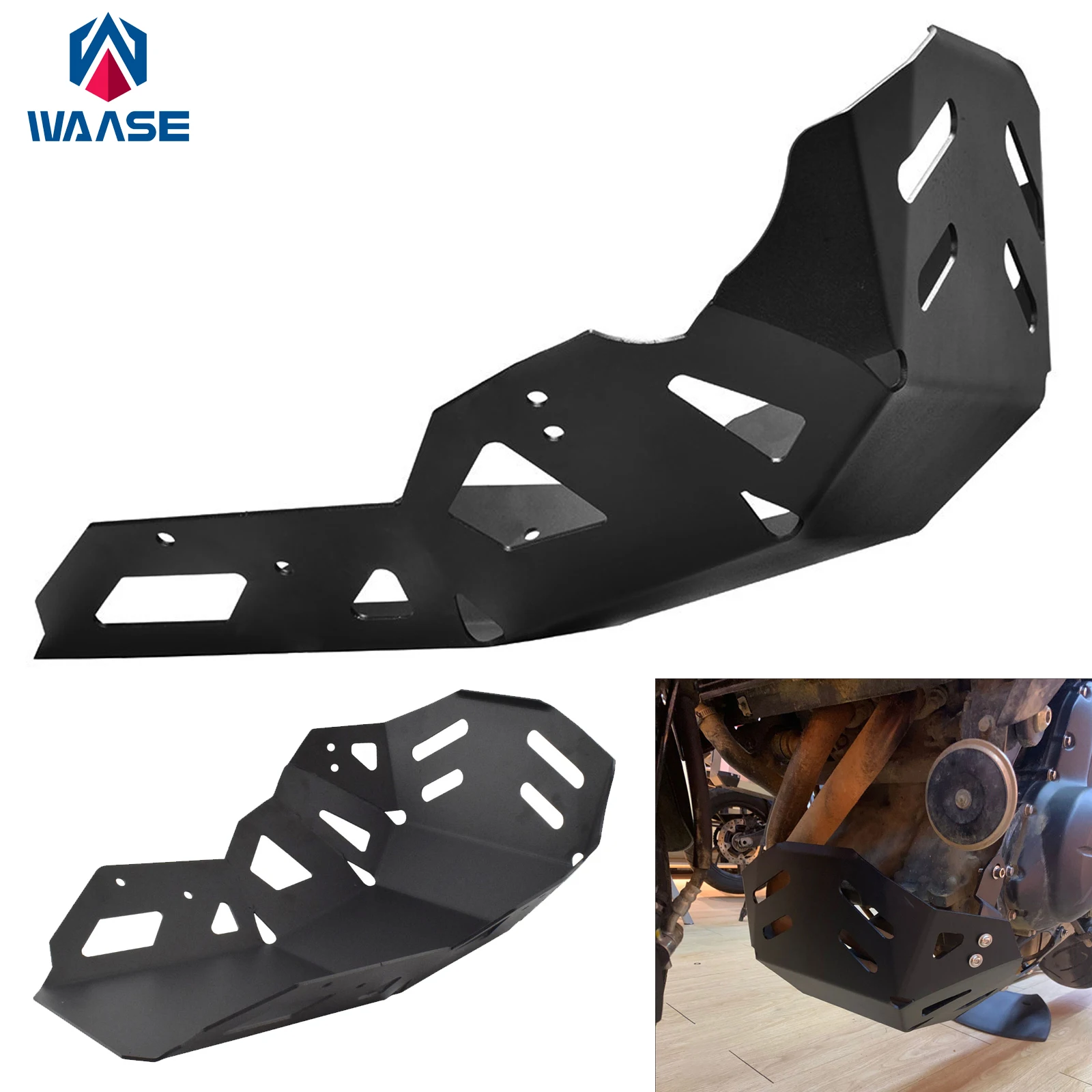

waase For Kawasaki Versys KLE 650 KLE650 LE650E 2015-2025 Engine Chassis Guard Lower Bottom Cover Skid Plate Belly Pan Protector