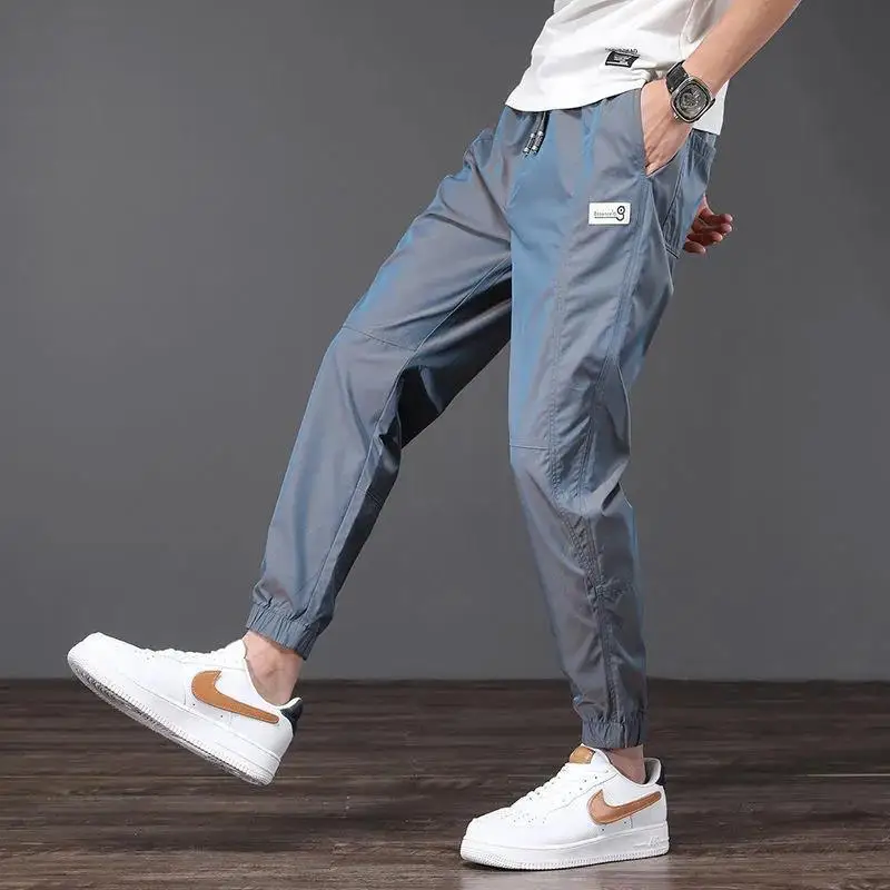 

Summer Lightweight Casual Loose Fit Cuffed Ankle Pants For Men Slimming Trendy Versatile