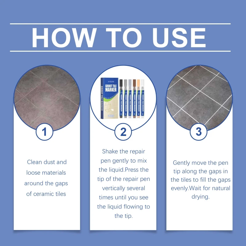 防水タイルペイントマーカーペン、グラウトペングラウト修復剤マーカー修理ペン