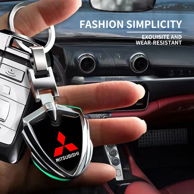 Llavero con emblema de coche, llaveros de Metal 3D, protección para Mitsubishi outlander Sport Mirage Eclipse cross Pajero ASX Lancer Eclipse