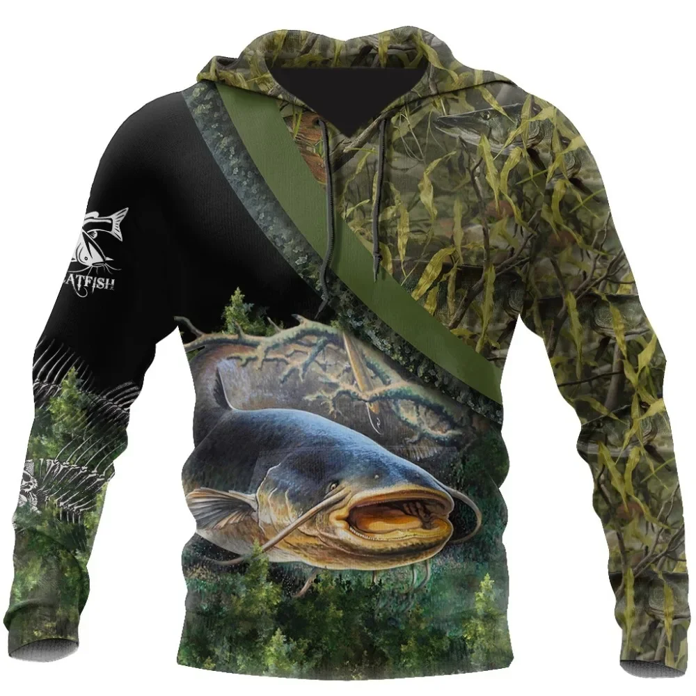 

Catfish/Flying fish Fishing reaper NEW Camo 3D Printed Mens Hoodie Harajuku Streetwear Pullover Autumn Unisex Casual Tracksuits