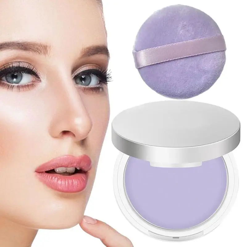 Lavender Matte Powder Make Up Face Powder Brighten Oil-control Nude Makeup Pressed Powder  Foundation Makeup Base Cosmetics