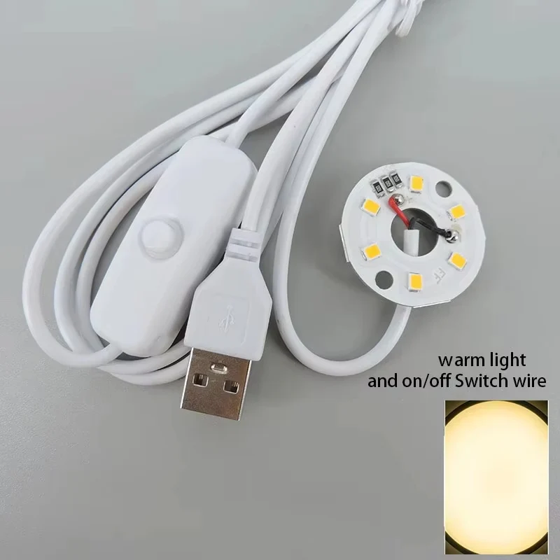 Warm White Color DC 5V 3W USB LED Lights 2835 Chip Single Dimmer Reading Night Desk Book Tablet Reading Lamp Switch Power Cable