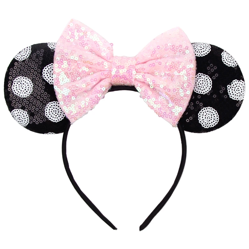 Neue Modische Bunte Pailletten-Schleifen Mausohren-Stirnband für Erwachsene Festival-Party Haaraccessoires Frauen Mädchen Regenbogen-Haarbänder – Detail 10