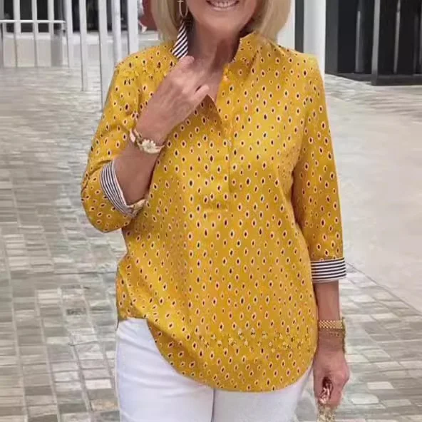 Herbst 2023 Damen Casual Stehkragen Digitaldruck 7/8 Sve irt Pendeln Sle Loose Fit Mittellange offene Strickjacke